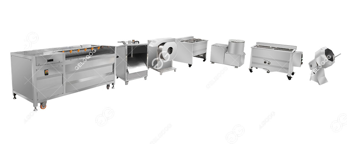Dây chuyền sản xuất khoai tây chiên bán tự động Dây chuyền sản xuất khoai tây chiên bán tự động