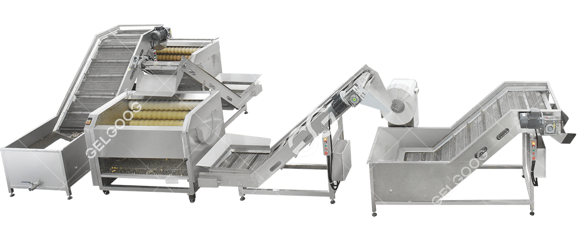 Máy làm sạch và cắt khoai tây 